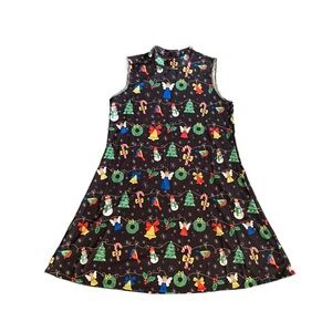 Festive Christmas Mock Neck Sleeveless dress